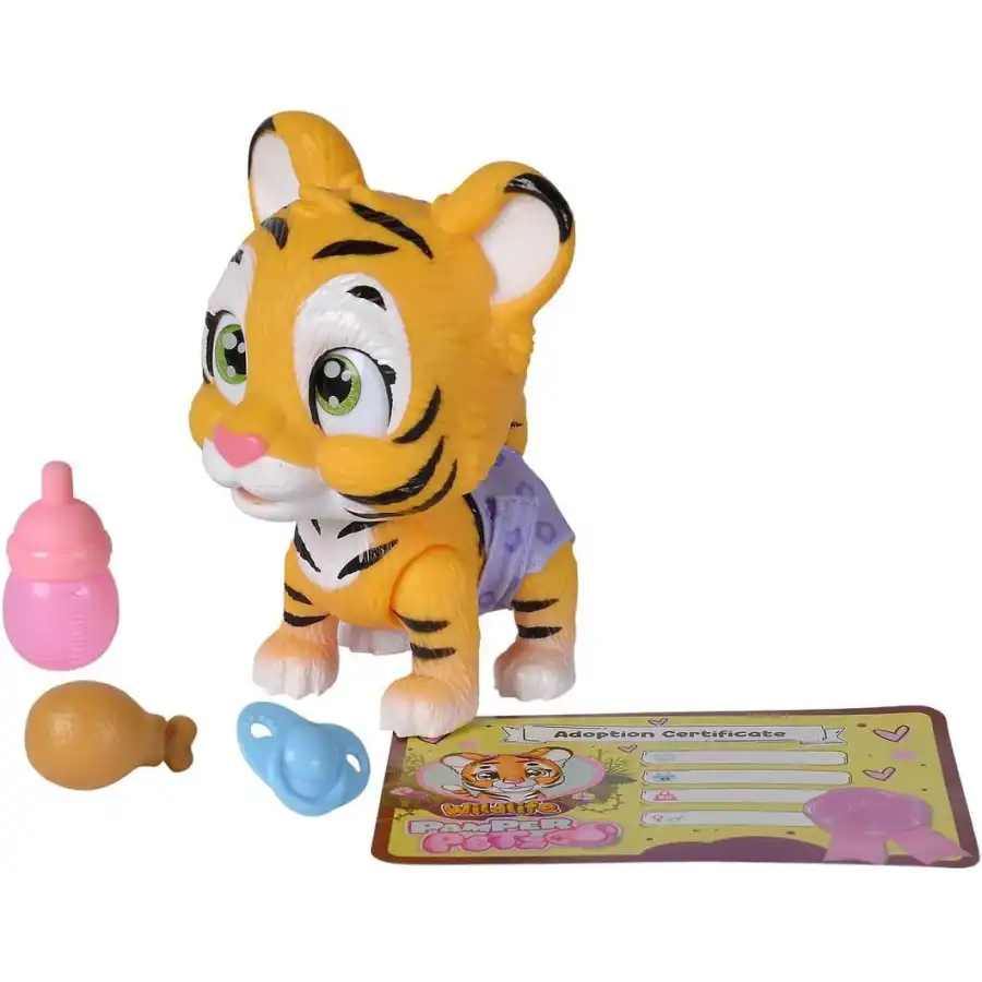 Simba - Pamper Petz Tigre Beve e Bagna con Pannolino con Zampina Gender Reveal
