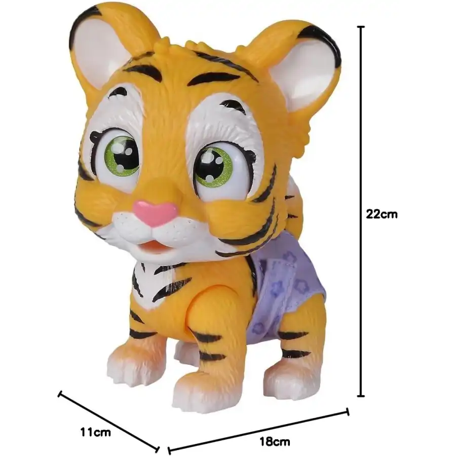 Simba - Pamper Petz Tigre Beve e Bagna con Pannolino con Zampina Gender Reveal