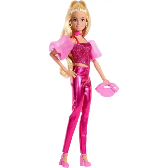 Barbie Deluxe Fashionistas JFP40 - Barbie con abito Rosa Metallizzato e Capelli Biondi