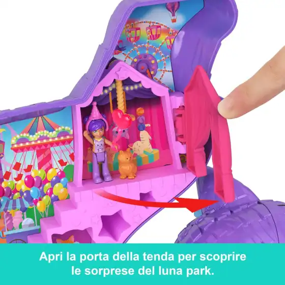 Polly Pocket JFT90 - Gattino delle Feste, Playset con 2 mini Bambole