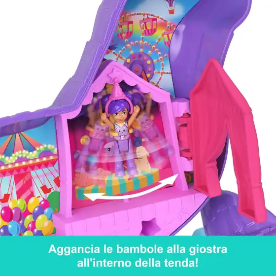Polly Pocket JFT90 - Gattino delle Feste, Playset con 2 mini Bambole