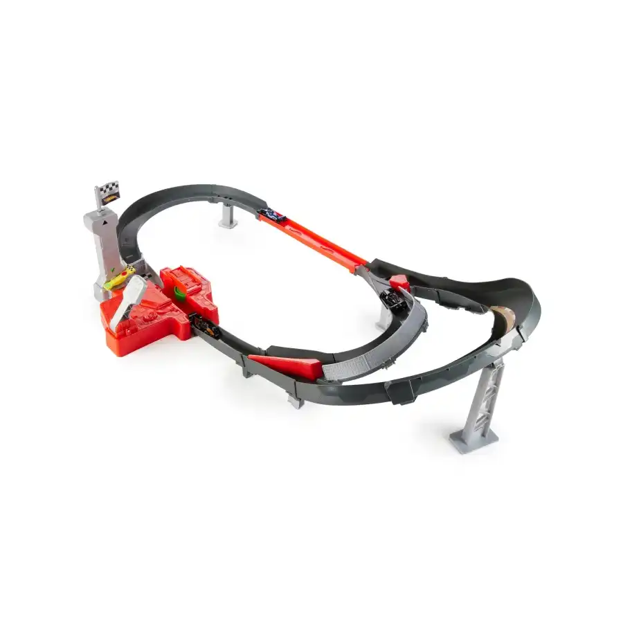 Hot Wheels JDY15 - Pista Racing Formula 1 Circuito Sprint con 3 Macchinine Die Cast 1:64