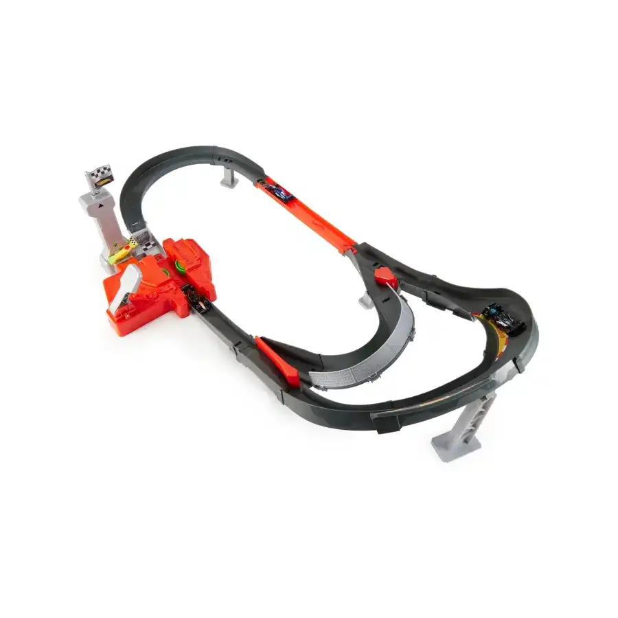 Hot Wheels JDY15 - Pista Racing Formula 1 Circuito Sprint con 3 Macchinine Die Cast 1:64