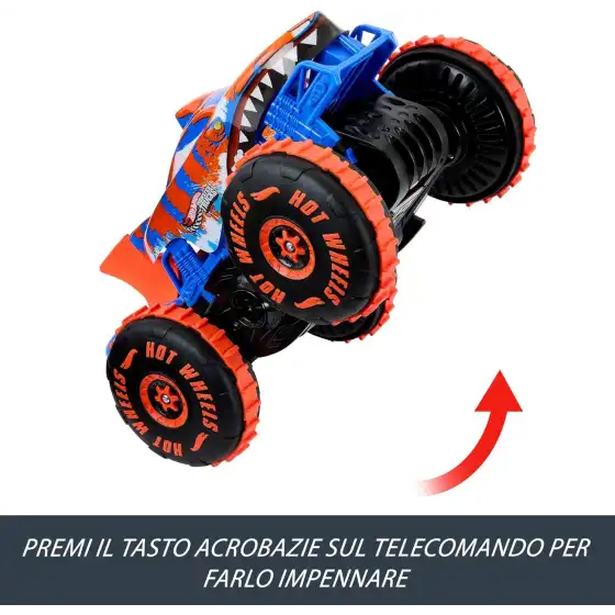 Hot Wheels JFR39 - Tiger Shark Super Scalatore RC, Veicolo Radiocomandato Monster Truck