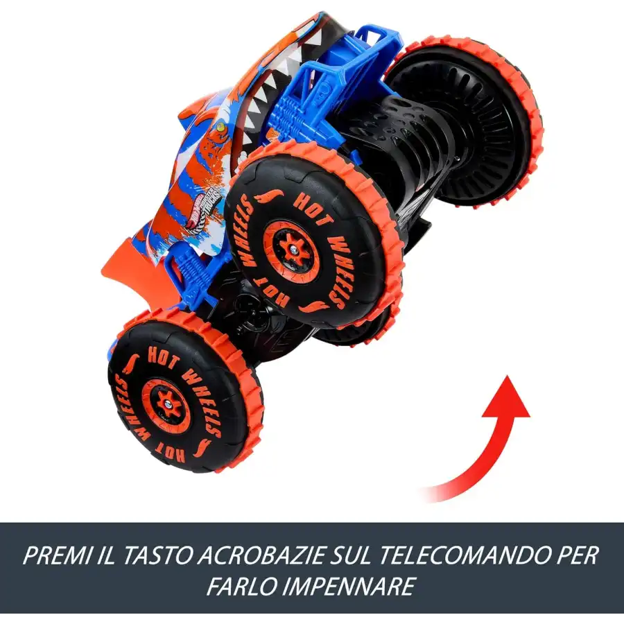 Hot Wheels JFR39 - Tiger Shark Super Scalatore RC, Veicolo Radiocomandato Monster Truck