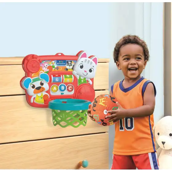 Clementoni 17546 - Canestro Mira e Tira, Canestro con Conta Punti Interattivo