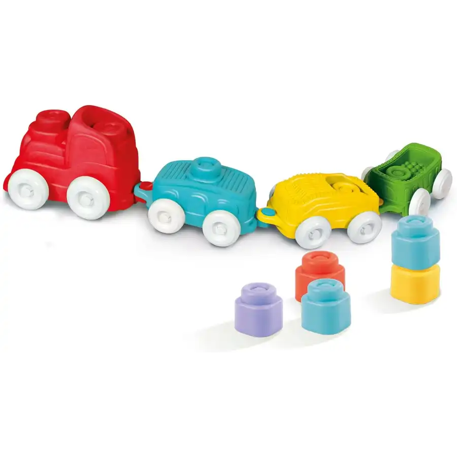 Clementoni Clemmy Soft 17424 - Trenino Sensoriale con Mattoncini Morbidi