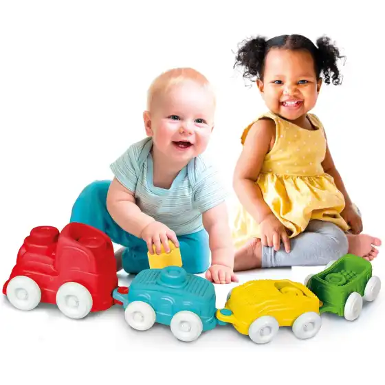 Clementoni Clemmy Soft 17424 - Trenino Sensoriale con Mattoncini Morbidi