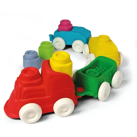 Clementoni Clemmy Soft 17424 - Trenino Sensoriale con Mattoncini Morbidi