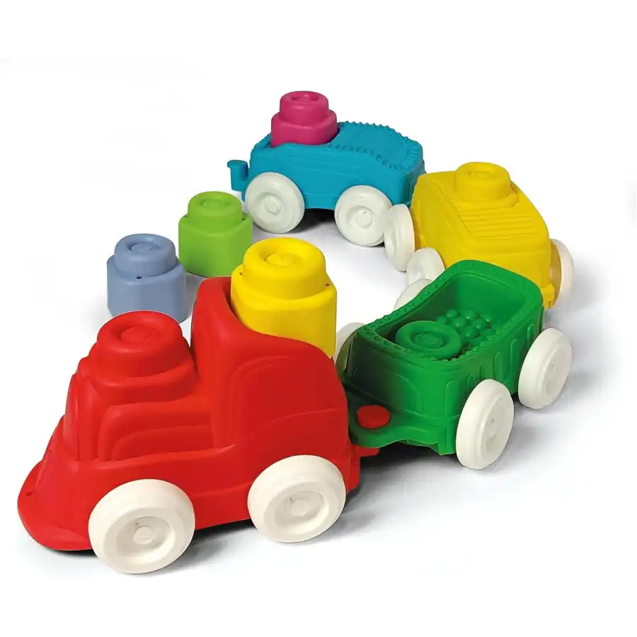 Clementoni Clemmy Soft 17424 - Trenino Sensoriale con Mattoncini Morbidi