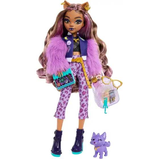 Monster High - Clawdeen Wolf, bambola dal look mostruoso con cucciolo Crescent HRP65