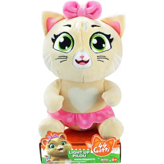 44 Gatti - Peluche Power Pilou 20 cm con Luci e Suoni