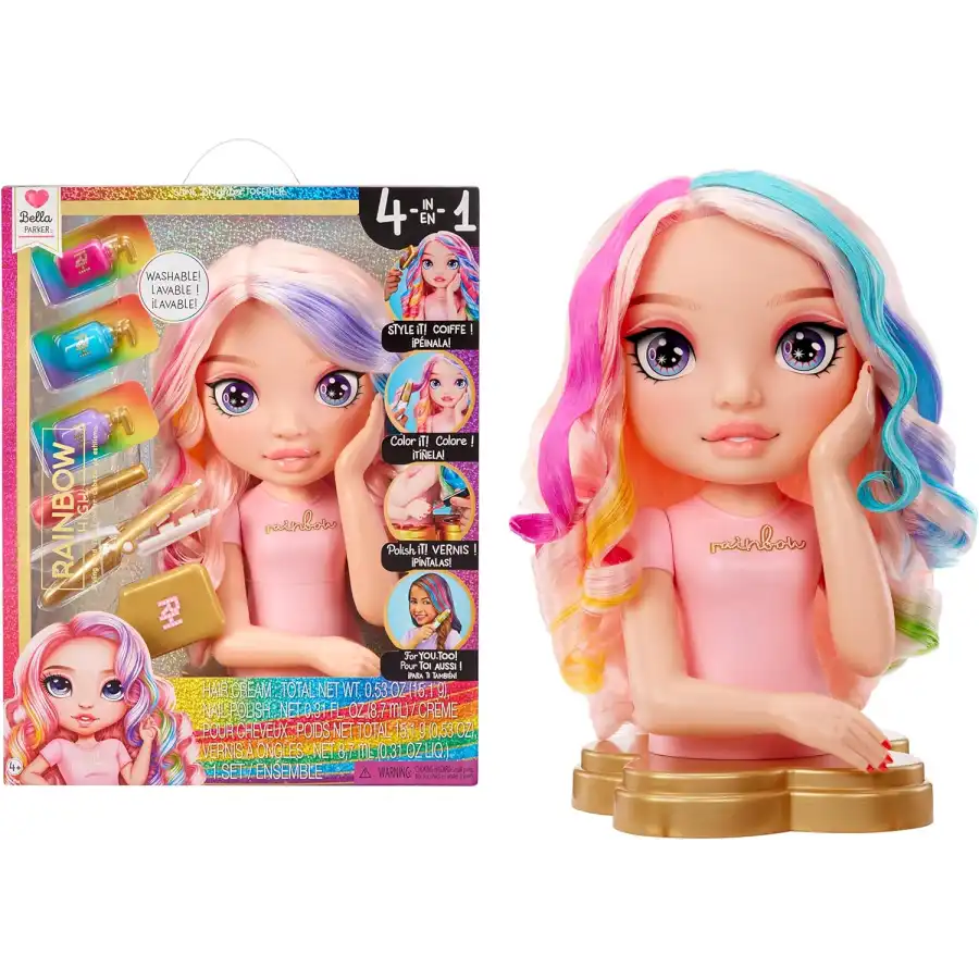 Rainbow High Styling Head 4 in 1  - Testa da Pettinare e Acconciare 33 cm