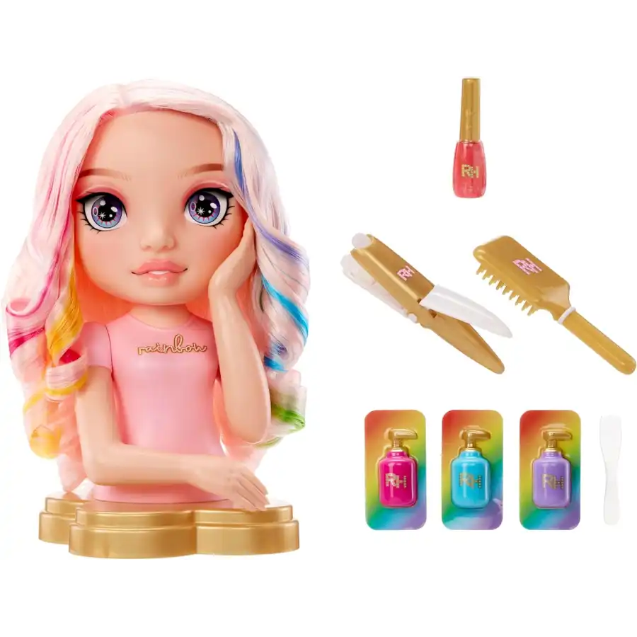 Rainbow High Styling Head 4 in 1  - Testa da Pettinare e Acconciare 33 cm