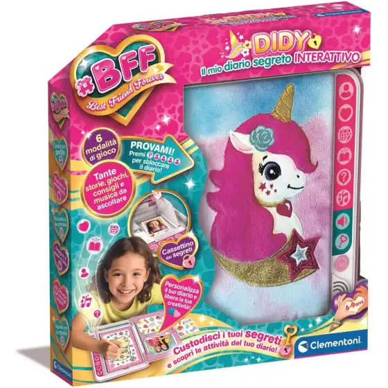 Clementoni 16681 - BFF Didy Il Mio Diario Segreto Unicorno Interattivo, Storie Musica e attività Creative