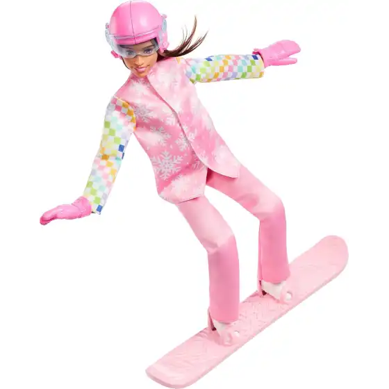 Barbie Snowboarder - Barbie Castana con Giacca e Pantaloni da Neve JKF78