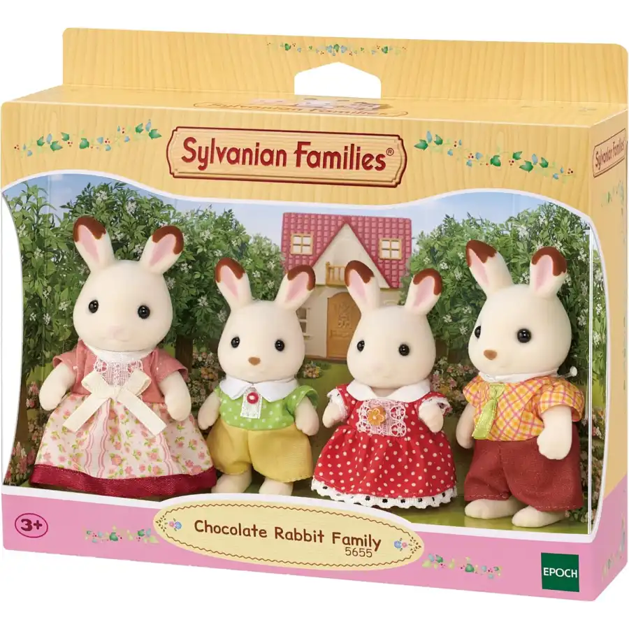 Sylvanian Families - Famiglia Coniglio Cioccolato – Set di 4 Personaggi Morbidi